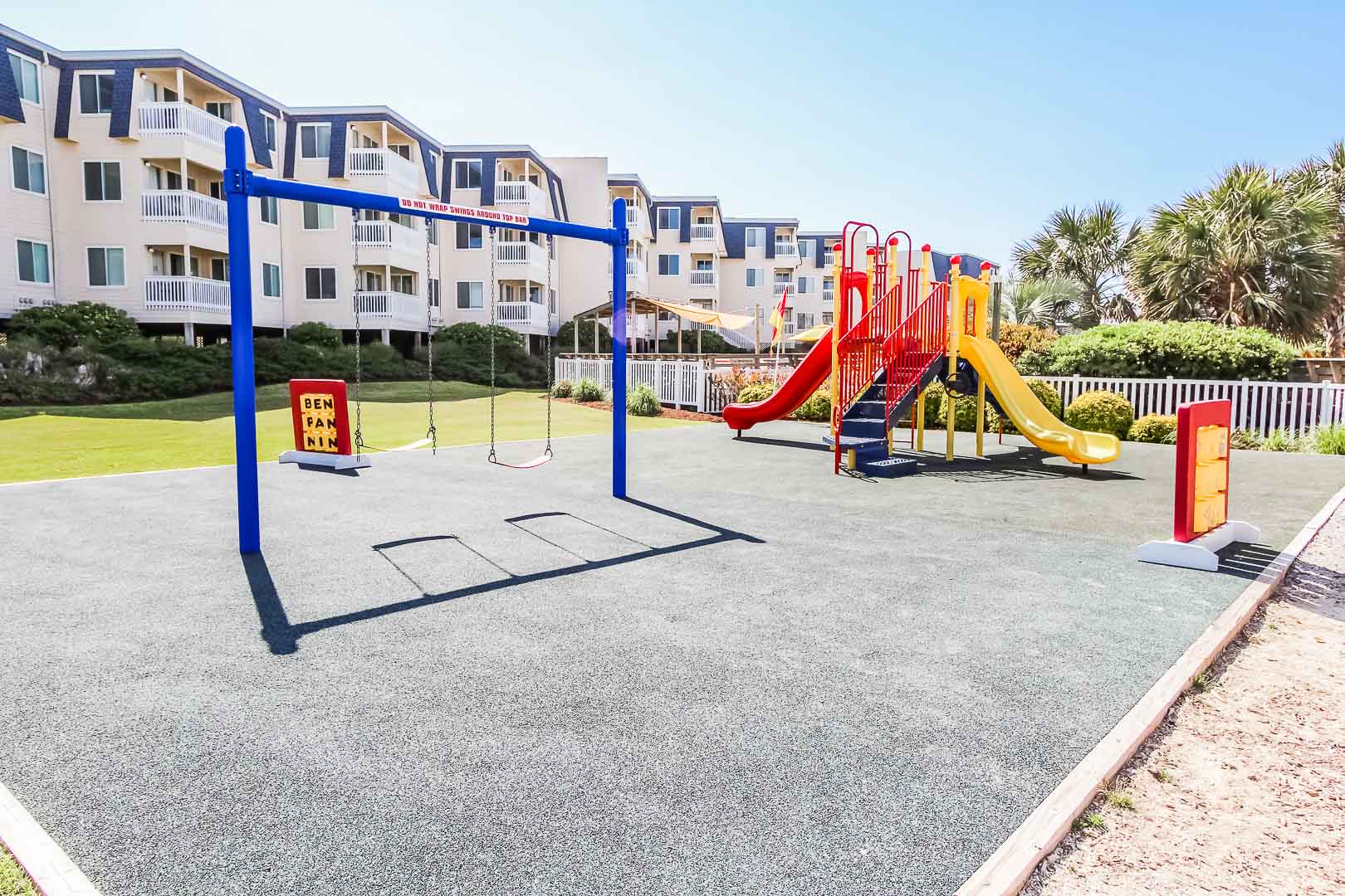 A colorful playground area at VRI's A Place at the Beach III in North Carolina